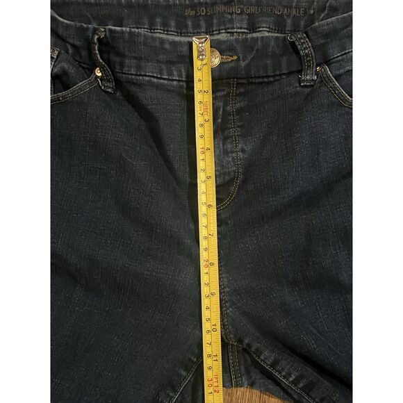 Chico's So Slimming Girlfriend Ankle Jeans Size 12 Dark Wash Stretch Denim - Picture 4 of 7